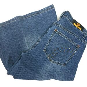 Old Skool Denim Wide Leg Flare Capri Pants 15/16 Sz